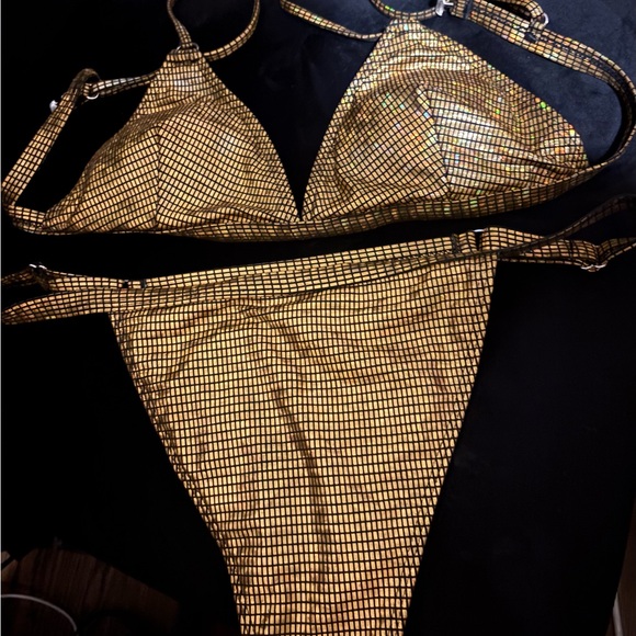 Gold Women's Swimwear Bikini Set - Picture 1 of 2